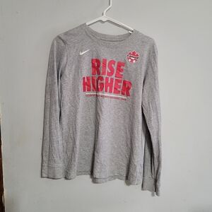 Nike Canada Womens Soccer Team Rise High Shirt Size Medium Cotton Dri Fit Gray